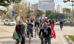 Adana'da Filistin'e destek için bisiklet turu düzenlendi