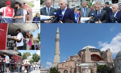 Ayasofya'nın ibadete açılışının yıldönümünde Kur'an ziyafeti gerçekleştirilip yemek ikramı yapıldı