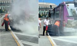 Seyir halindeki metrobüs alev aldı