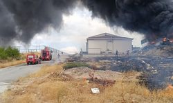 Hurdalık yangınında yükselen siyah duman gökyüzünü kapladı